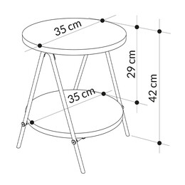Τραπεζάκι Βοηθητικό Essel Megapap Μελαμίνης Χρώμα Ανοιχτή Μόκα 35x35x42εκ.