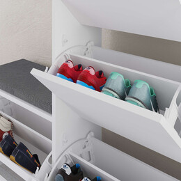 Παπουτσοθήκη Μελαμίνης Dude Megapap Χρώμα Λευκό 104,8x26x118,5εκ.