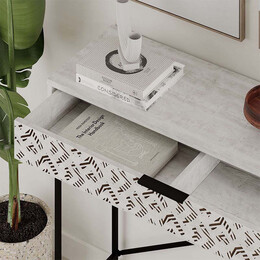 Κονσόλα Giovanni Megapap Μεταλλική - Μελαμίνης Χρώμα Λευκό Αντικέ 110x35,6x90εκ.