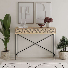 Κονσόλα Giovanni Megapap Μεταλλική - Μελαμίνης Χρώμα Sapphire oak 110x35,6x90εκ.