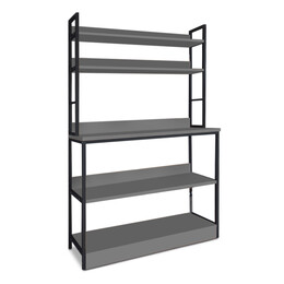 Έπιπλο Κουζίνας Foyer Megapap Μεταλλικό - Μελαμίνης Χρώμα Μαύρο - Ανθρακί 101x36x160,7εκ.