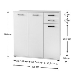 Παπουτσοθήκη - Ντουλάπι Polly Megapap από Μελαμίνη Χρώμα Λευκό 108x35x108εκ.