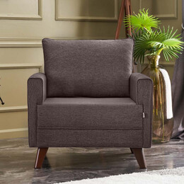 Πολυθρόνα Bella Megapap Υφασμάτινη Χρώμα Καφέ 82x81x85εκ.