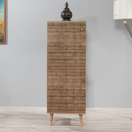 Παπουτσοθήκη - Ντουλάπι Soho Megapap από Μελαμίνη Χρώμα Sonoma 50x38x135εκ.