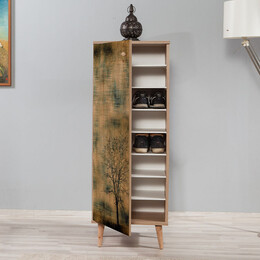 Παπουτσοθήκη - Ντουλάπι Soho Megapap από Μελαμίνη Χρώμα Sonoma 50x38x135εκ.