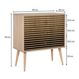 Συρταρτιέρα Soho Megapap από Μελαμίνη Χρώμα Sonoma 80x40x90εκ.