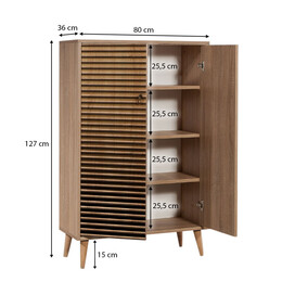 Παπουτσοθήκη - Ντουλάπι Soho Megapap από Μελαμίνη Χρώμα Sonoma 80x36x127εκ.