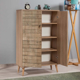 Παπουτσοθήκη - Ντουλάπι Soho Megapap από Μελαμίνη Χρώμα Sonoma 80x36x127εκ.