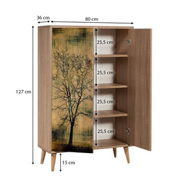 Παπουτσοθήκη - Ντουλάπι Soho Megapap από Μελαμίνη Χρώμα Sonoma 80x36x127εκ.