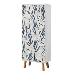 Ντουλάπι Κουζίνας/μπάνιου - Παπουτσοθήκη Assiri Megapap από Μελαμίνη Χρώμα Λευκό 50x38x135εκ.