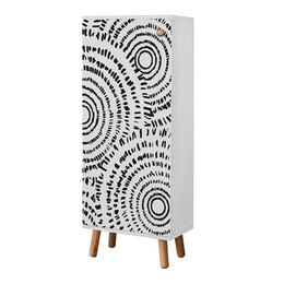 Ντουλάπι Κουζίνας/μπάνιου - Παπουτσοθήκη Assiri Megapap από Μελαμίνη Χρώμα Λευκό 50x38x135εκ.