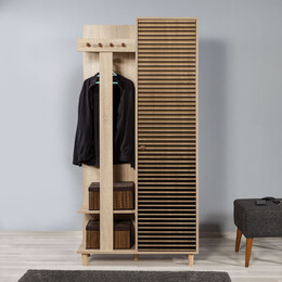 Έπιπλο Εισόδου Soho Megapap από Μελαμίνη Χρώμα Sonoma 90x36x194εκ.