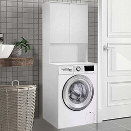 Έπιπλο Πλυντηρίου Ceza Megapap από Μελαμίνη Χρώμα Λευκό 65x60x182εκ.