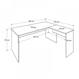 Γραφείο Διευθυντικό rio Megapap Γωνιακό Αναστρέψιμο Χρώμα Ανθρακί 160x144x75εκ.