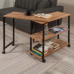 Τραπεζάκι Βοηθητικό Frenk Megapap Πολυμορφικό Μεταλλικό - Μελαμίνης Χρώμα Atlantic Pine 76x30x66εκ.