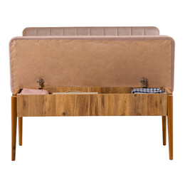 Καναπές Διθέσιος - Παγκάκι Alden Megapap από Μελαμίνη - Βελούδο Χρώμα Μπεζ 110x40x85εκ.