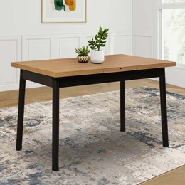 Τραπέζι Jemmy Megapap Επεκτεινόμενο από Μελαμίνη Χρώμα Φυσικό - Μαύρο 120/153x75x77εκ.