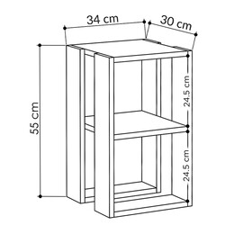 Κομοδίνο - Τραπεζάκι Βοηθητικό Lonie Megapap από Μελαμίνη Χρώμα Ανθρακί 34x30x55εκ.