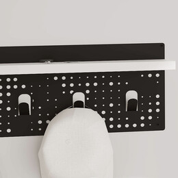Κρεμάστρα Τοίχου Popy Megapap από  Μέταλλο - Μελαμίνη Χρώμα Λευκό - Μαύρο 80x15,2x20,3εκ.