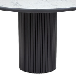 Τραπέζι Borno Megapap Χρώμα Μαύρο - Λευκό εφέ Μαρμάρου Ø115x79 εκ.