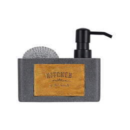 Estia Δοχειο Υγρου Πιατων 120ml με Θηκη για Σφουγγαρι Γκρι