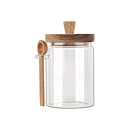 Estia Δοχειο Αποθηκευσης Acacia Γυαλινο 850ml 9.7x12x17cm με Κουταλι