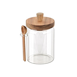 Estia Δοχειο Αποθηκευσης Acacia Γυαλινο 850ml 9.7x12x17cm με Κουταλι