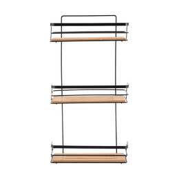 Estia Εταζερα Bamboo Essentials Μεταλλικη Ισια 3 Θεσεων 25.5x10.5x49cm Μαυρη