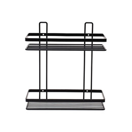 Estia Εταζερα Elegant Μεταλλικη Ισια 2 Θεσεων 27x25x12.5cm Μαυρη