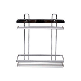 Estia Εταζερα Elegant Μεταλλικη Ισια 2 Θεσεων 27x25x12.5cm Χρωμιου