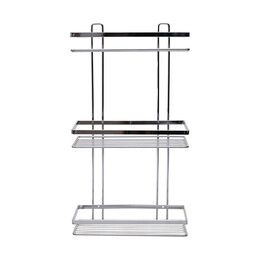 Estia Εταζερα Elegant Μεταλλικη Ισια 3 Θεσεων 46x25x12.5cm Χρωμιου