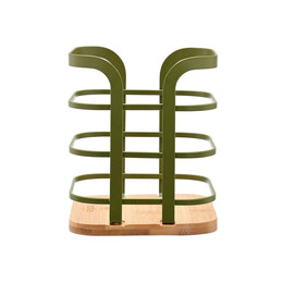 Estia Θηκη για Κουταλες Bamboo Essentials Μεταλλικη 12x12x14.5cm Λαδι