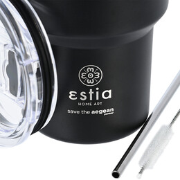 Estia Θερμος mug Lite Save the Aegean 4000ml Midnight Black