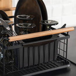 Estia Πιατοθηκη Bamboo Essentials Μεταλλικη με Λαβες 44x32x20cm Μαυρη