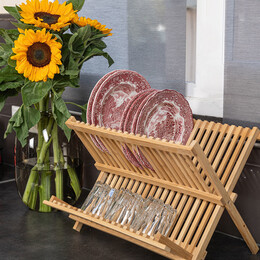 Estia Πιατοθηκη Bamboo Essentials Αναδιπλουμενη 2 Επιπεδων 42x27.5x38cm