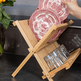 Estia Πιατοθηκη Bamboo Essentials Αναδιπλουμενη 2 Επιπεδων 42x27.5x38cm