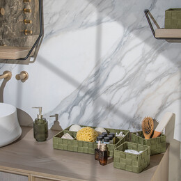 Estia Καλαθι Οργανωσης 4 Θεσεων Olive Seires 33x23x6cm Λαδι