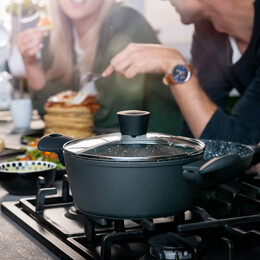 Estia Κατσαρολα Magma Αντικολλητικη Πρεσσαριστου Αλουμινιου 24cm 4.3lt