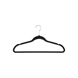 Estia Κρεμαστρα Ρουχων Αντιολισθητικh με Εγκοπες Βελουτε Μαυρο σετ 3 Τεμ.