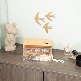 Estia Κοσμηματοθηκη Bamboo Essentials 24.5x11x14cm με 3 Συρταρακια