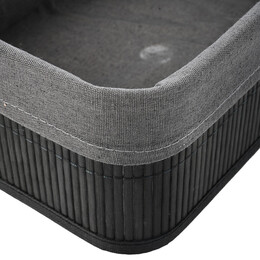 Estia Καλαθι Οργανωσης Bamboo Essentials 24.5x15cm me Επενδυση Μαυρο