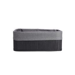 Estia Καλαθι Οργανωσης Bamboo Essentials 30x25cm me Επενδυση Μαυρο
