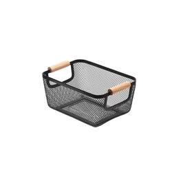 Estia Καλαθι Οργανωσης Bamboo Essentials Μεταλλικο με Ξυλινες Λαβες 24x17x11cm