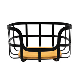 Estia Φρουτιερα Bamboo Essentials Μεταλλικη 24x24x12.7cm Μαυρη