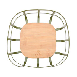 Estia Φρουτιερα Bamboo Essentials Μεταλλικη 24x24x12.7cm Λαδι