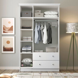 Ντουλάπα Ρούχων Emily Megapap Τρίφυλλη Χρώμα Λευκό 105x50x210εκ.