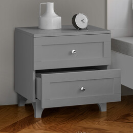 Κομοδίνο Emily Megapap Χρώμα Ανθρακί 45x42x55εκ.