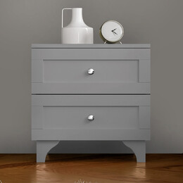 Κομοδίνο Emily Megapap Χρώμα Ανθρακί 45x42x55εκ.