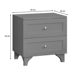 Κομοδίνο Emily Megapap Χρώμα Ανθρακί 45x42x55εκ.