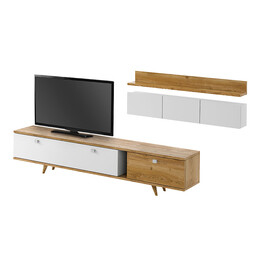 Σύνθεση Τηλεόρασης Hera Megapap Χρώμα Sapphire oak - Λευκό 170x37x45εκ.